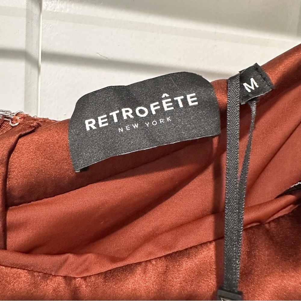 Retrofete Ina Silk Chiffon Dress In Caramel Size Medium - Picture 8 of 16